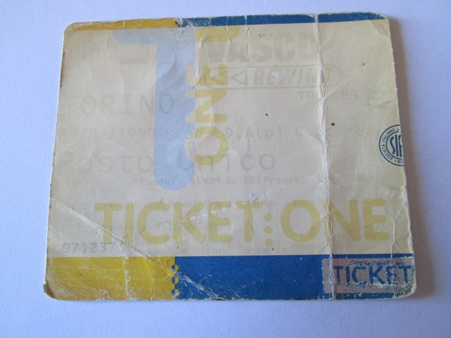 VASCO ROSSI TOUR 1999 music ticket biglietto musica stadio delle alpi torino