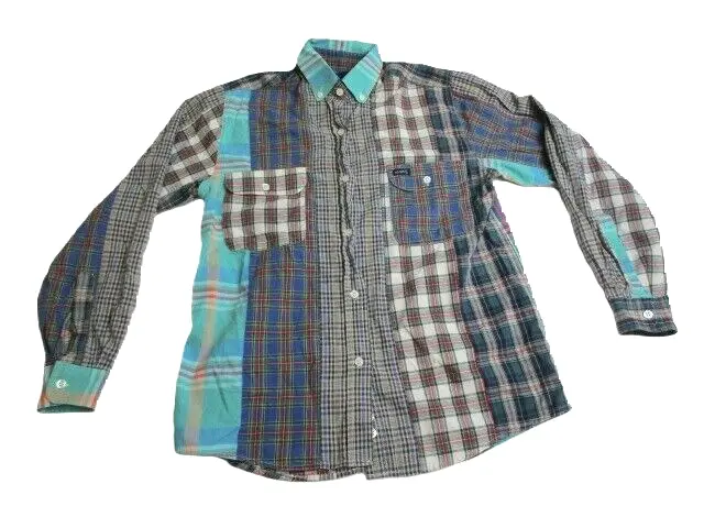 Guess by Georges Marciano Shirt Adult Small Plaid Button Up Flap Pocket Mens