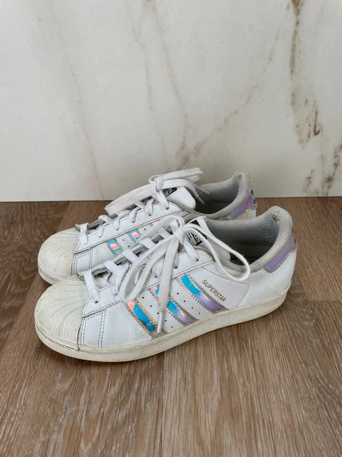 ADIDAS SUPERSTAR 'IRIDESCENT' TRAINERS SIZE UK 10 1/2 Kids GENUINE 11.99 -  PicClick UK