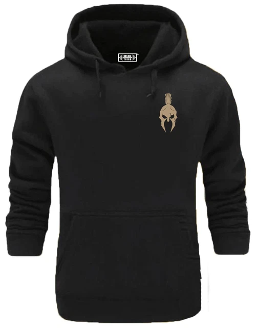 Spartan Helmet Hoodie Pocket Gym Clothing Bodybuilding Training Workout MMA Top