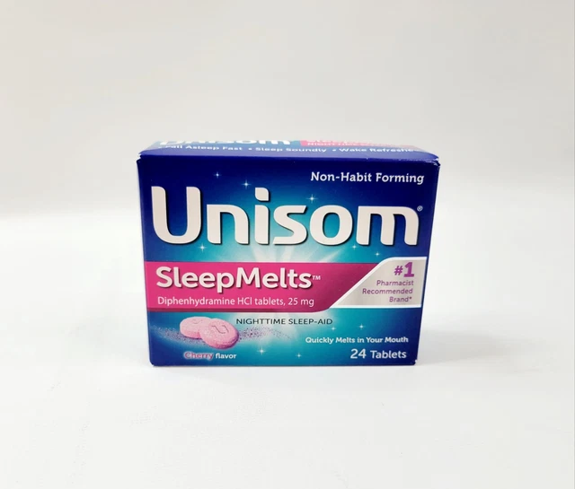 Unisom Sleep Melts Ayuda nocturna para dormir sabor cereza 24 tabletas VENCIMIENTO 07/2024 NUEVO