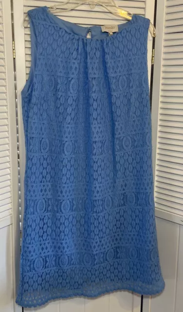 Laundry By Shelli Segal Womens Dress Sz 6 Blue Lace Shift Dress NWT Lined Lace