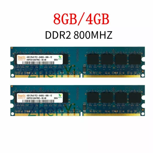 8GB 4GB 2GB 1GB DDR2 PC2-6400U 800MHz 240Pin Desktop DIMM Memory For Hynix LOT