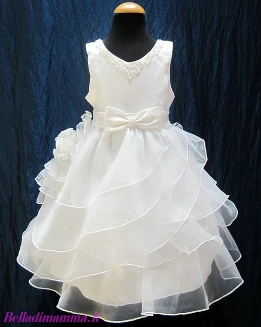 Abito Vestito Cerimonia Damigella Bambina BellaDiMamma TG. 110 / 116 (5-6 anni)