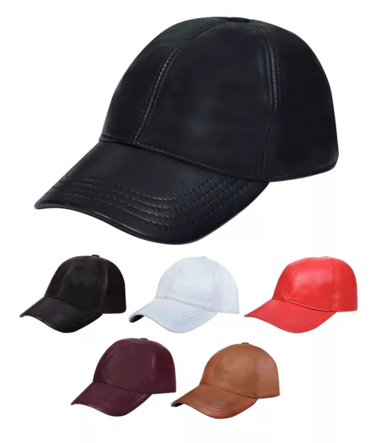Hommes Femmes Véritable Cuir Nappa Réglable Golf Réglable Uni Casquette Baseball