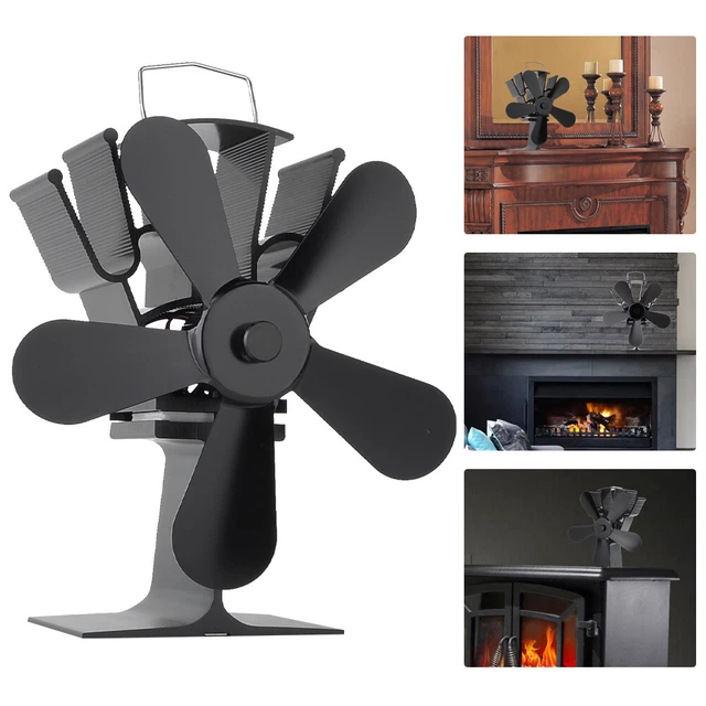 Stove Fan 5 blade Eco Friendly Heat Powered for Wood Log Burner Blades Fireplace