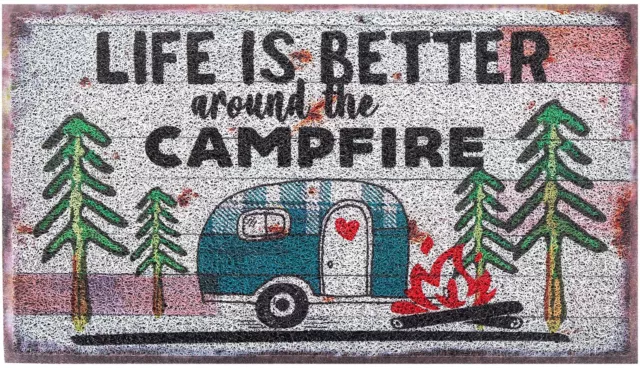 Camper RV Travel Trailer Door Mat -Camping Rug Decor for Campervan Caravan Mo...