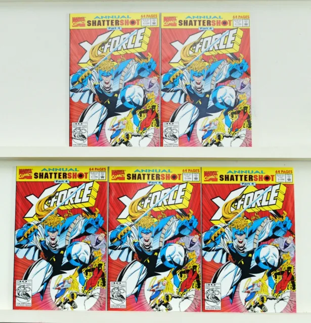 Resale Lot of 5 Marvel Comics X-Force Annual Shatter Shot #1 VF+ 1992