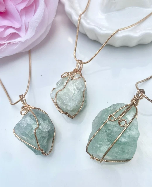 Natural Gemstone Necklace Chakra Stone Pendant Energy Healing Crystal with Chain 9