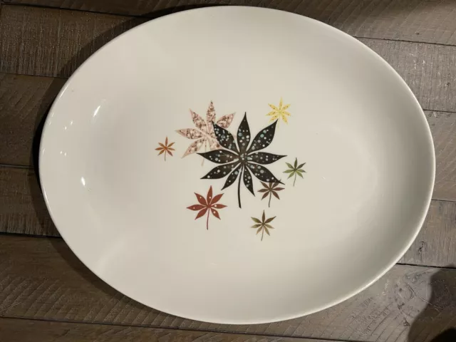 Peter Terris Original Calico Leaves for Shenango China Oval Plate 11" x 9"