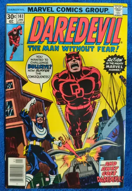 Daredevil Vol 1 #141, Marvel. 1977. Third Bullseye Appearance! 9.0 Vf/Nm Quality