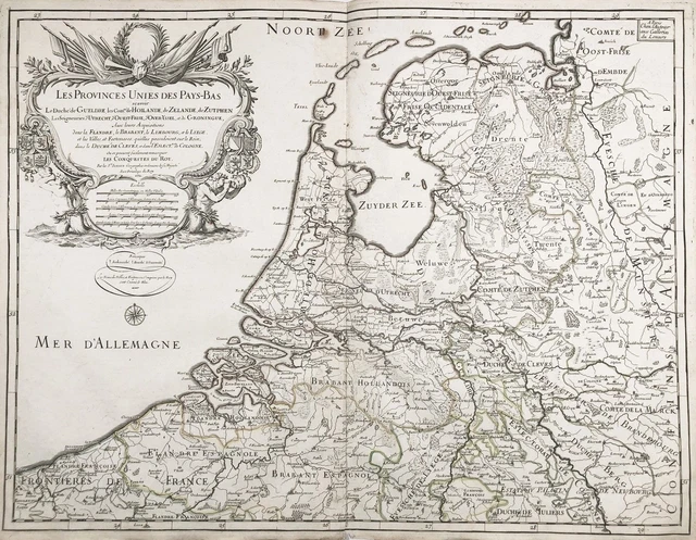 Holland Nederland Netherlands Niederlande carte map Karte Sanson 1672
