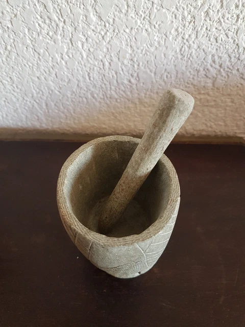 Mortier Et Pilon En Pierre Naturelle KLEO - Petit Modèle 6.5cm - Pour Épices Et Médicaments