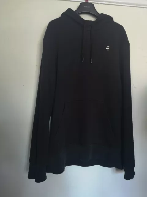 Mens G Star Raw Pull Over Hoodie Black Size L