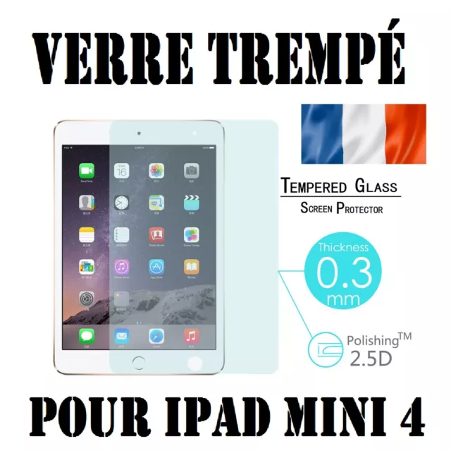 Vitre de Protection Film écran en VERRE TREMPE 9H Apple iPad Mini 4