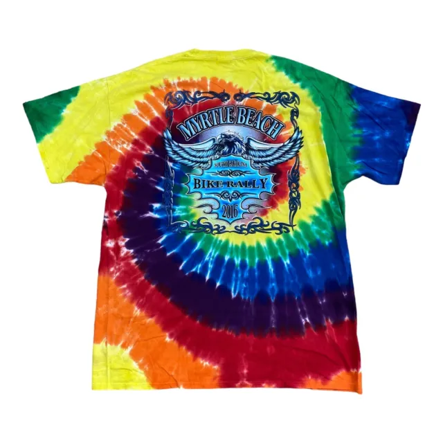 Spring Bike Rally 2016 Tie Dyed T-Shirt 2XL Myrtle Beach SC Eagle NWOT
