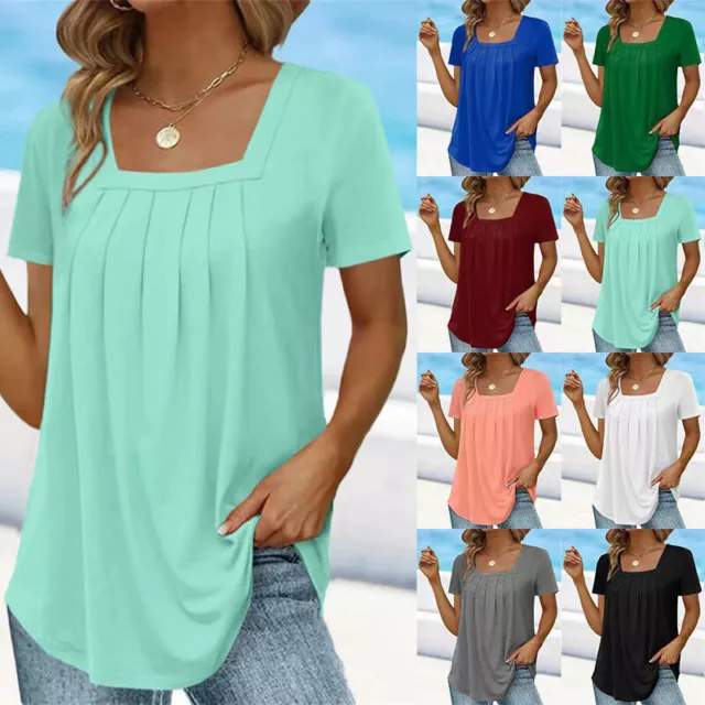 Plus Size Womens Blouse T-Shirt Summer Short Sleeve Ladies Casual Tops Tee Shirt