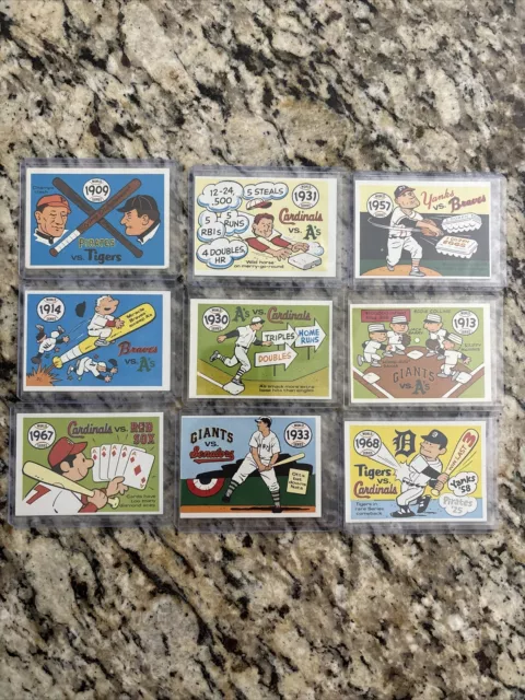 1968 MLB Fleer Laughlin World Series Blue Back 9 Card Lot, EX-NM