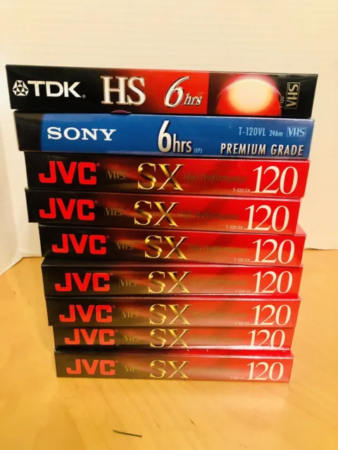 JVC SX 120 High Performance Blank VHS Video Cassette Tape (New and Sealed)