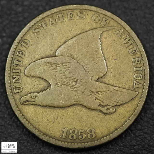 1858 Small Letters Flying Eagle Cent 1C