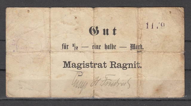 Ragnit - City - 1/2 Mark - O.D Dießner 304.1c - Kn 135-2000 - Cancelled