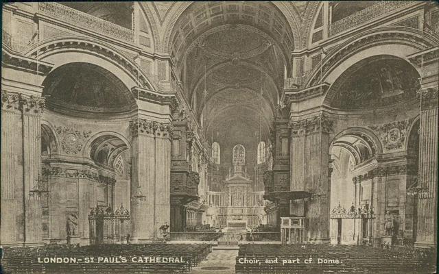 London St. Pauls Cathedral Chor & Teil des Dome London Stereoskopisch