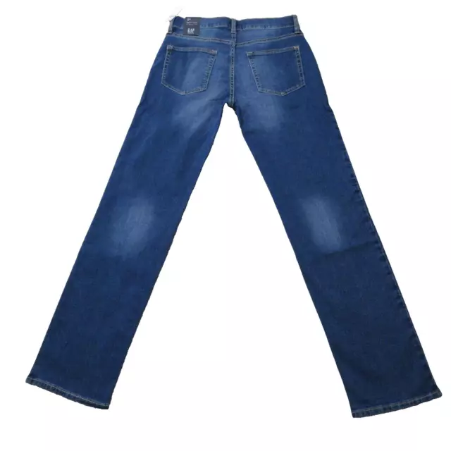 Jeans originali stretch GAP ragazzi età 16 blu lavaggio medio denim dritti casual nuovi con etichette 2