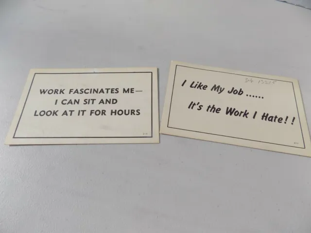 Lot (2) 1960s office humor post card from The Paula Company, Cincinnati, Ohio