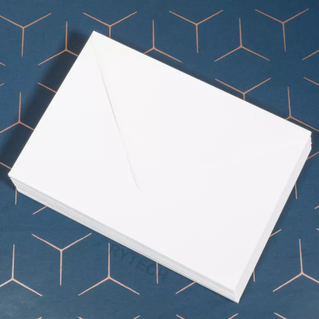 200 C5 White Greeting Card Envelopes 100gsm Diamond Flap Wedding Invitation A5