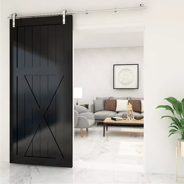 4-16FT Sliding Barn Door Hardware Stainless Steel Track Closet Kit for Wood Door