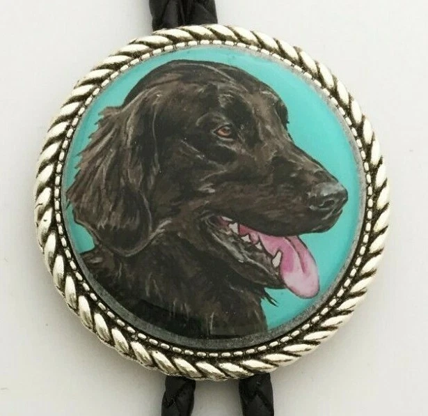 Flat Coated Retriever Wearable Art Classic Bolo Tie and Magnet