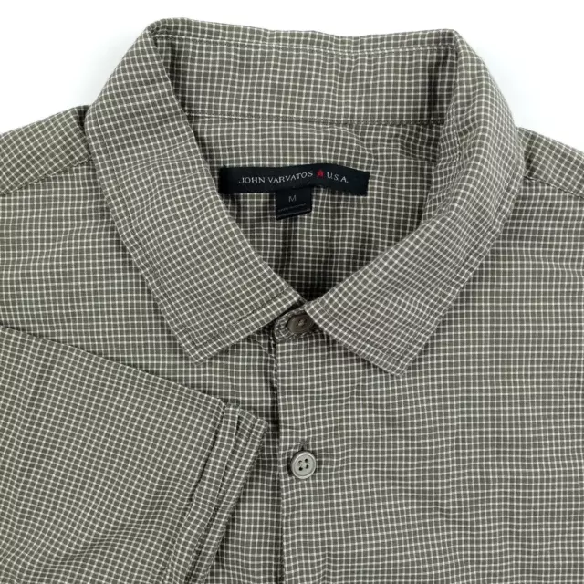 John Varvatos Shirt Mens M Short Sleeve Button Up Lightweight Casual Cotton