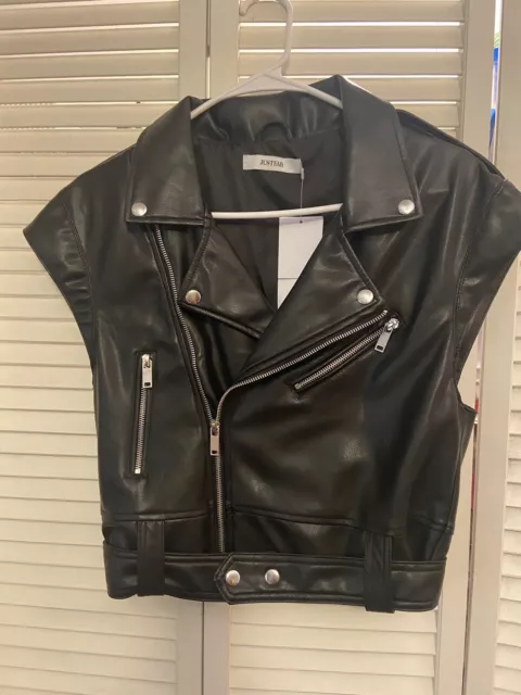 Women’s Black Leather Vest