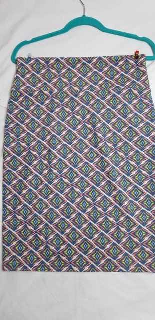 LuLaRoe - CASSIE Skirt, M / Medium, Blue Red Yellow Pastel Diamonds