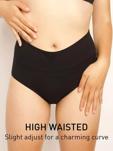 INNERSY WOMENS HIGH Waisted Underwear Cotton Panties Regular