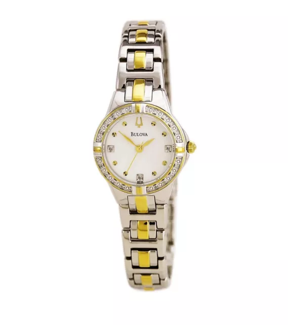 Bulova Classic Quartz Ladies Watch, Stainless Steel Diamond , Two-Tone