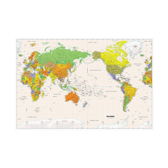 WORLD MAP WITH Time Zones Detailed Large Poster Art Print £9.29 ...