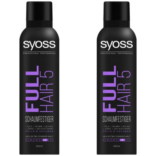 41,66EUR/1l 2 x Syoss Full Hair 5 laca para el cabello extra fuerte 250 ml