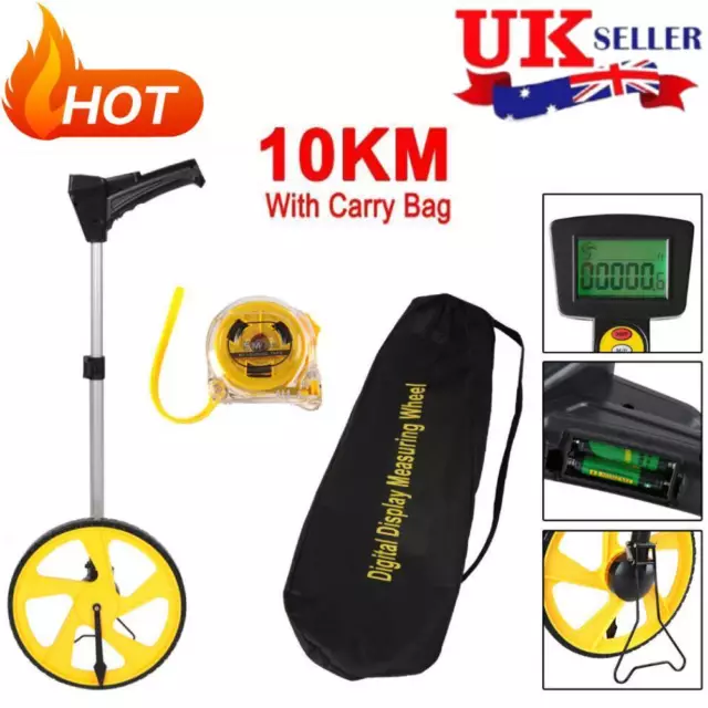 10KM Digital Distance Measuring Wheel Measure Tape Surveyors Builders Road Land