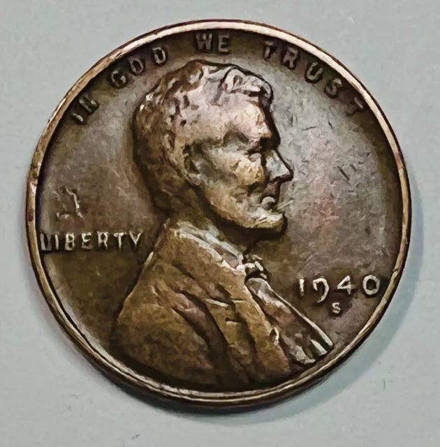1940 S Lincoln Obverse Wheat Ears Reverse 1 Cent Circulated Coin  6291