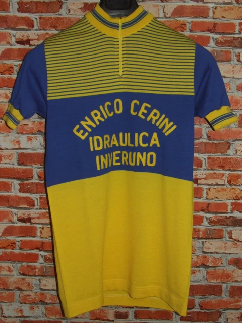 Maillot Vélo Eroica Vintage - Années 70 - Desio 50% Laine - Brodé - Taille L