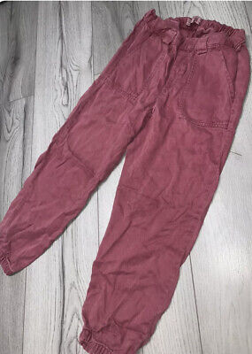 Girls Zara Pink Elasticated Cargo Trousers Size Age 10 Years
