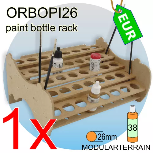 1x ORBOPI26 Modular Stackable Paint Rack Organizer for 38 Vallejo Andrea Bottles