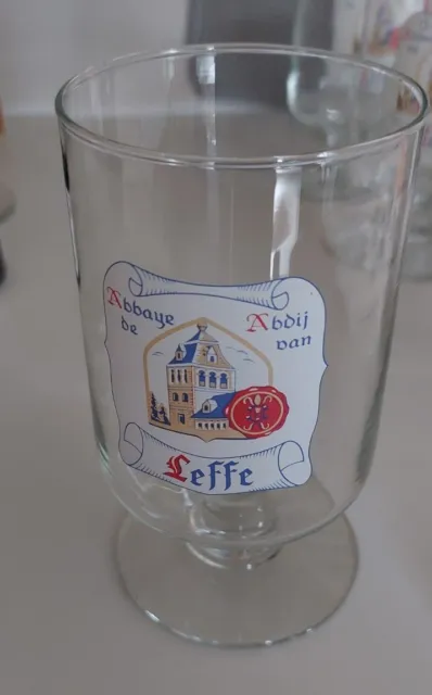 Ancien Verre A Biere Leffe ," Parchemin " ,  25 Cl , Bi Lingue , Vlf191 *