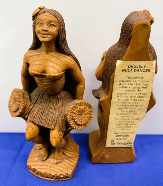 Pair Of Happa Wood Hula Dancers