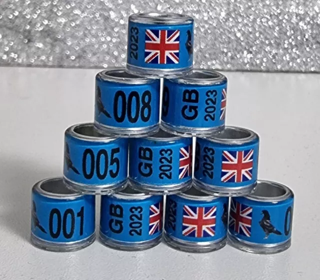 💥SALE💥💥2023💥 10 X Pigeon Rings 7mm - 2023 GB UK Flag Show Rings £5.99 -  PicClick UK