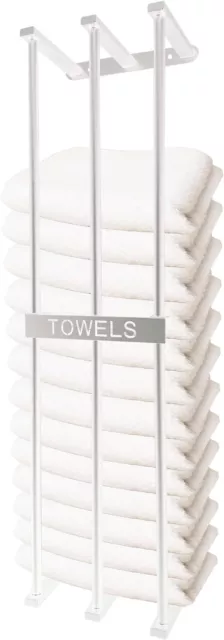 Wall Mounted Towel Holder Rack - Bathroom Towel Rail 4 Colours 71 x 20 x 15cm