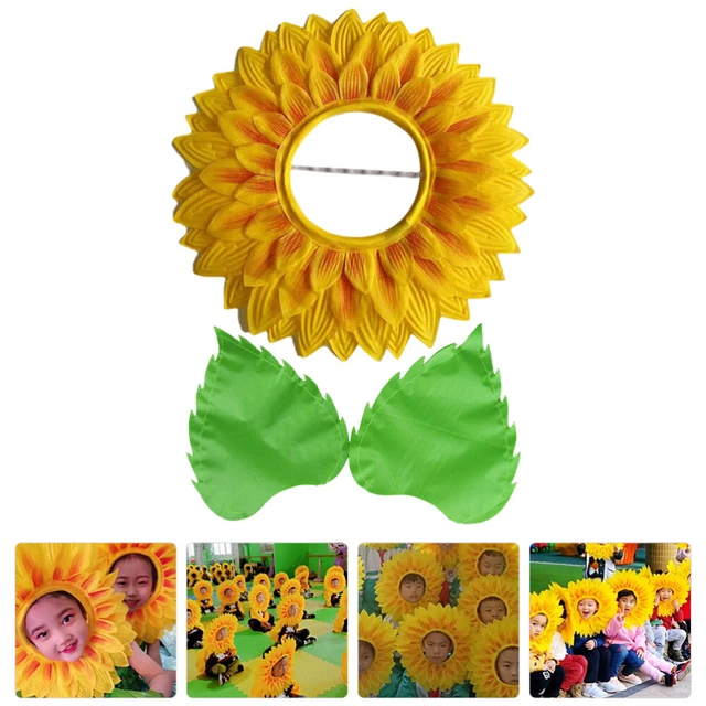 PRETYZOOM Coiffe Tournesol Fleur Géante – Chapeau Cosplay Enfant & Adulte – Accessoire Déguisement Soleil
