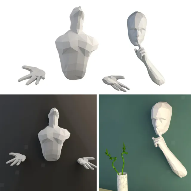 3D Papier Person Modell Zuhause Esszimmer Bibliothek Wand Dekor DIY Handwerk