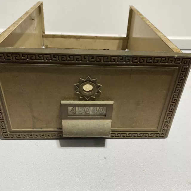 Vintage Brass US Post Office PO Box Mail Drawers 10.5" X 6" Antique